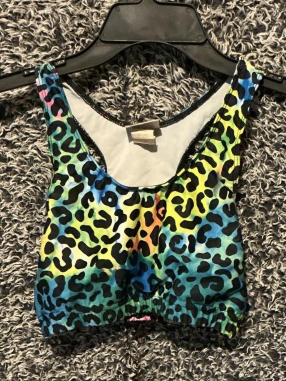 GemGear Multicolor Leopard Print Sports Bra, Size Small, Colorful And Cute!